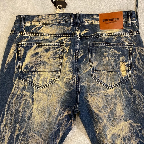 NWT Odd Culture Jeans Distressed Size 36x32 Medium Wash Denim Blue New - Picture 4 of 13